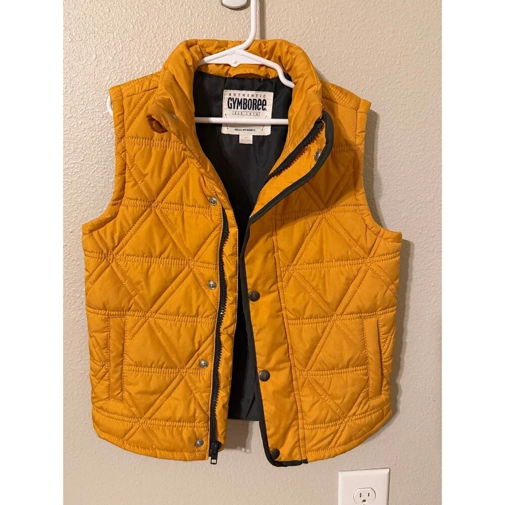 Gymboree Quilted Full Zip Lined Yellow Vest Solid Sleeveless 5T